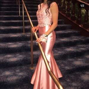 Pink 2 piece prom dress
